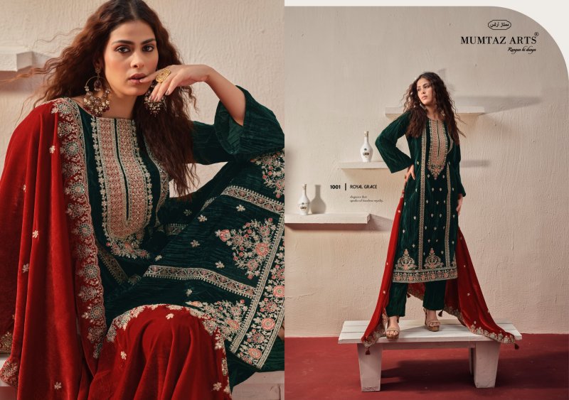 Ranihaar By Mumtaz Arts Crush Velvet Designer Salwar Suits 